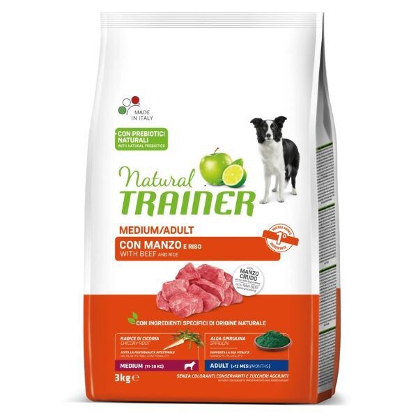 Natural Trainer Adult medium con Manzo e riso 3kg