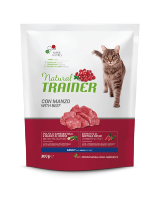 Natural trainer gatto adulto Manzo e riso 300gr