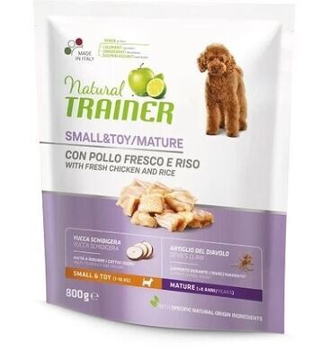 Natural Trainer Adult Mature mini con Pollo e riso 1-10kg 800gr