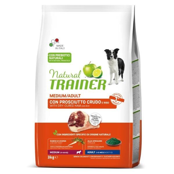 Natural Trainer Adult medium con prosciutto crudo e riso 3kg
