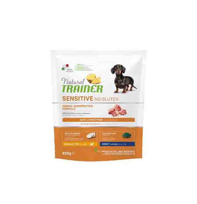 Natural Trainer Adult mini sensitive maiale 1-10kg 800gr