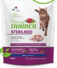 Natural trainer gatto adulto sterilizzato tacchino e fibra di pisello 300gr