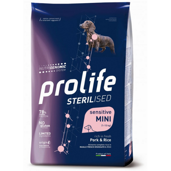 Prolife Sterilised Sensitive Mini Maiale e Riso 7kg