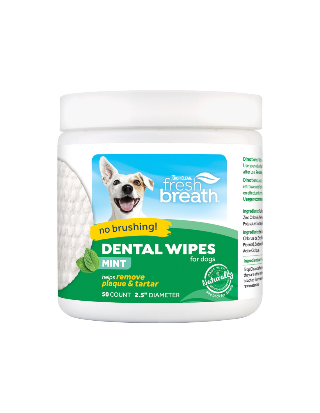 Tropiclean Fresh Breath Dental Wipes 50PZ