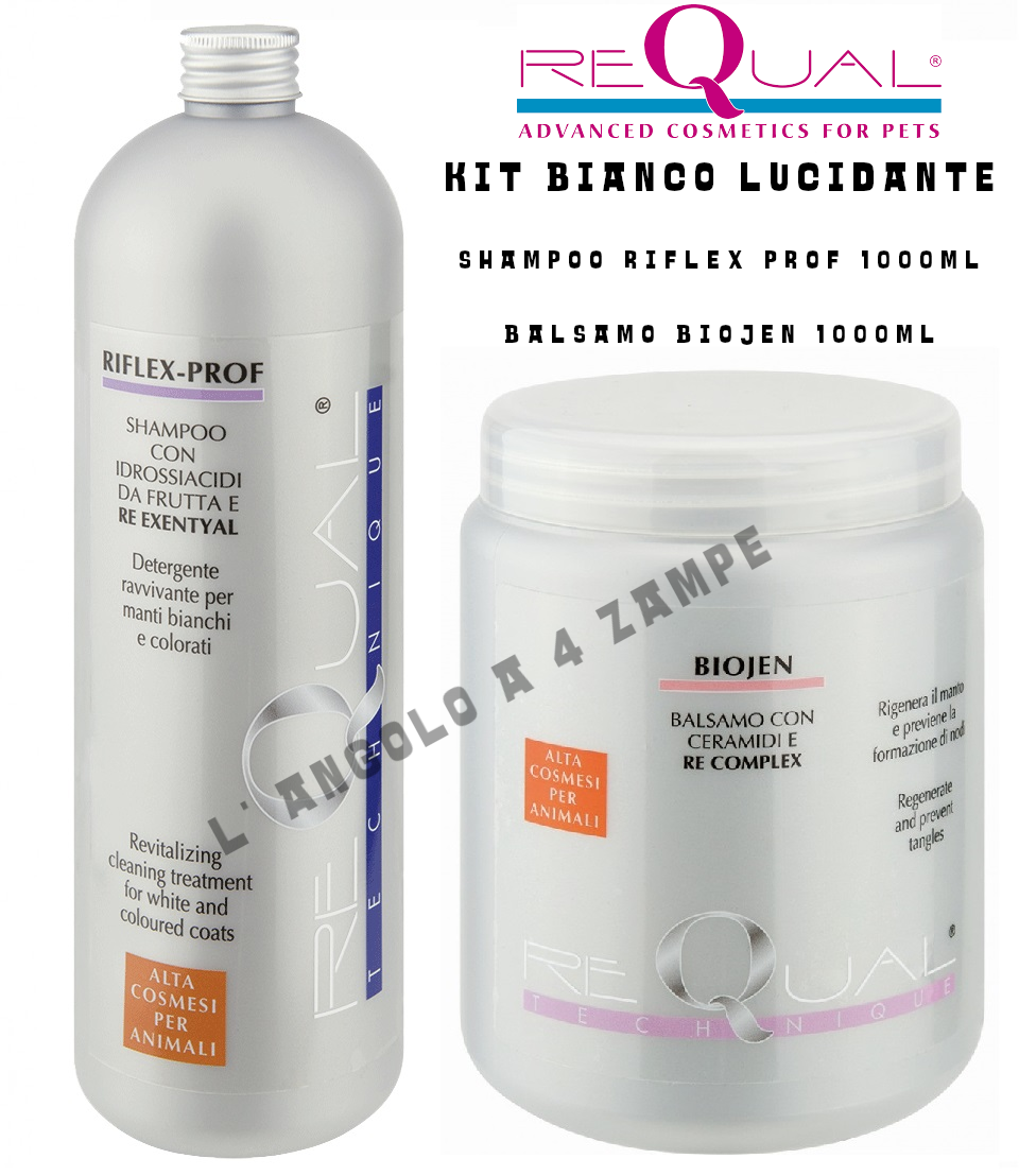 REQUAL KIT BIANCO LUCIDANTE - SHAMPOO RIFLEX PROF 1000ML + BALSAMO BIOJEN 1000ML
