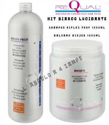REQUAL KIT BIANCO LUCIDANTE - SHAMPOO RIFLEX PROF 1000ML + BALSAMO BIOJEN 1000ML
