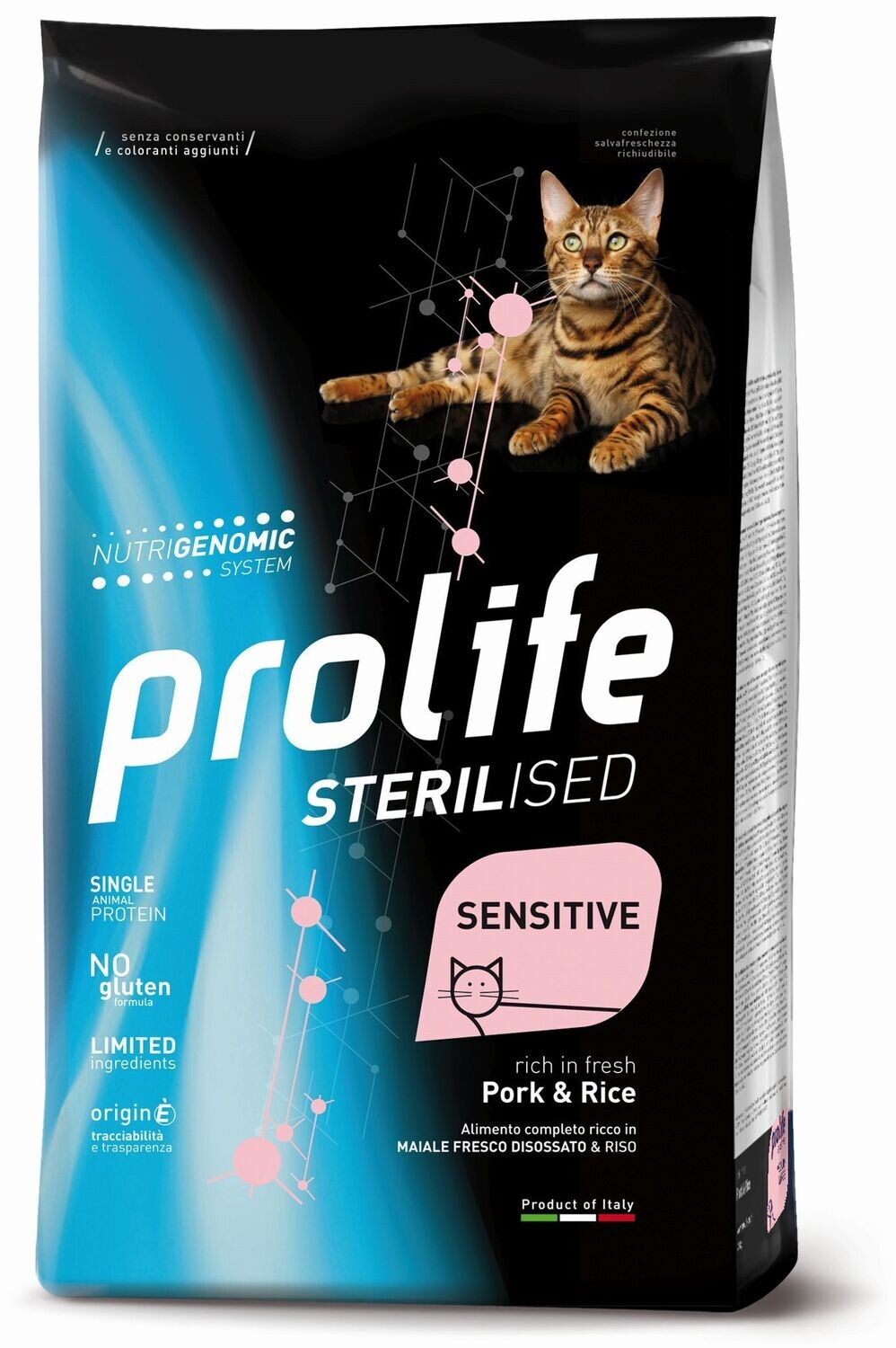 Prolife Sterilised Gatto Sensitive Maiale e Riso 1.5KG