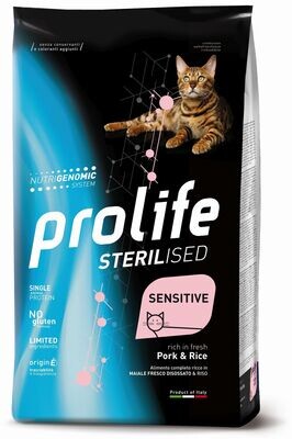 Prolife Sterilised Gatto Sensitive Maiale e Riso 1.5KG