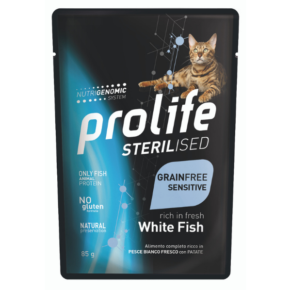 Prolife Cat Sterilised Bustine 85 gr Pesce bianco