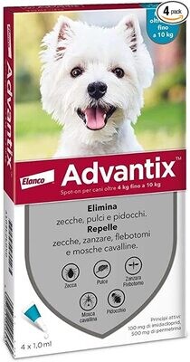Advantix Spot-on per Cani fino 4 pipette fino a 10kg di peso
