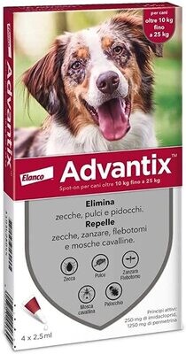 Advantix Spot-on per Cani fino 4 pipette fino a 25kg di peso