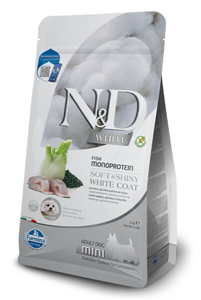 Farmina - N&amp;D Dog White Spigola spirulina e finocchio 2kg Adult Small