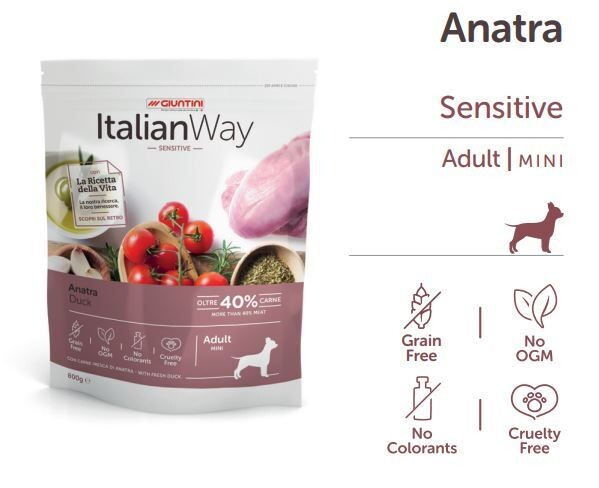 Italian Way Sensitive Anatra 800gr mini adult