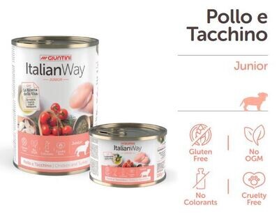 Italian Way Wet Junior Pollo e Tacchino 150gr Gluten free