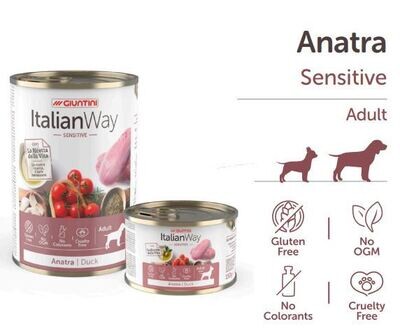 Italian Way Wet Hypoallergenic Anatra 400gr adult medium