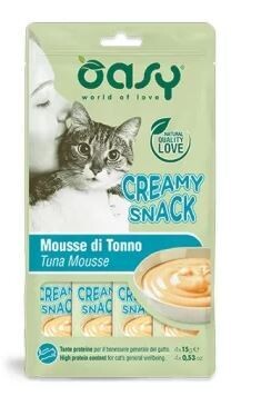 Oasy Gatto Snack Creamy Mousse Di Tonno 4x15 Gr