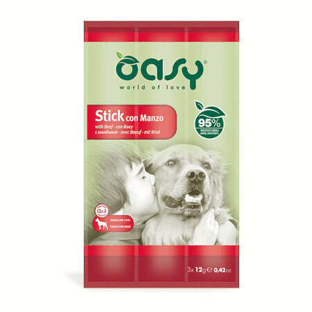 Oasy Snack per Cani 3x12 gr manzo