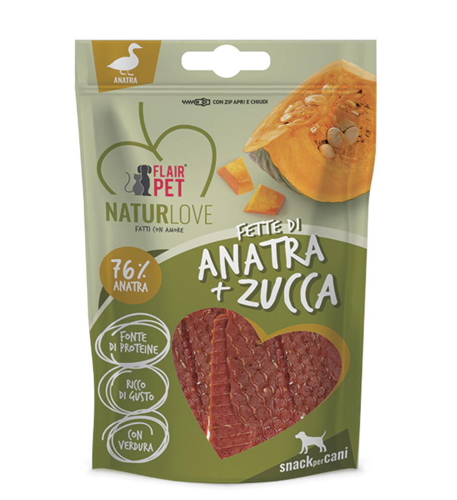 SNACK CANE FETTE DI ANATRA/ZUCCA 70GR