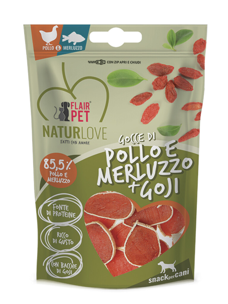 SNACK CANE GOCCE POLLO/BACCHE GOJI 70GR