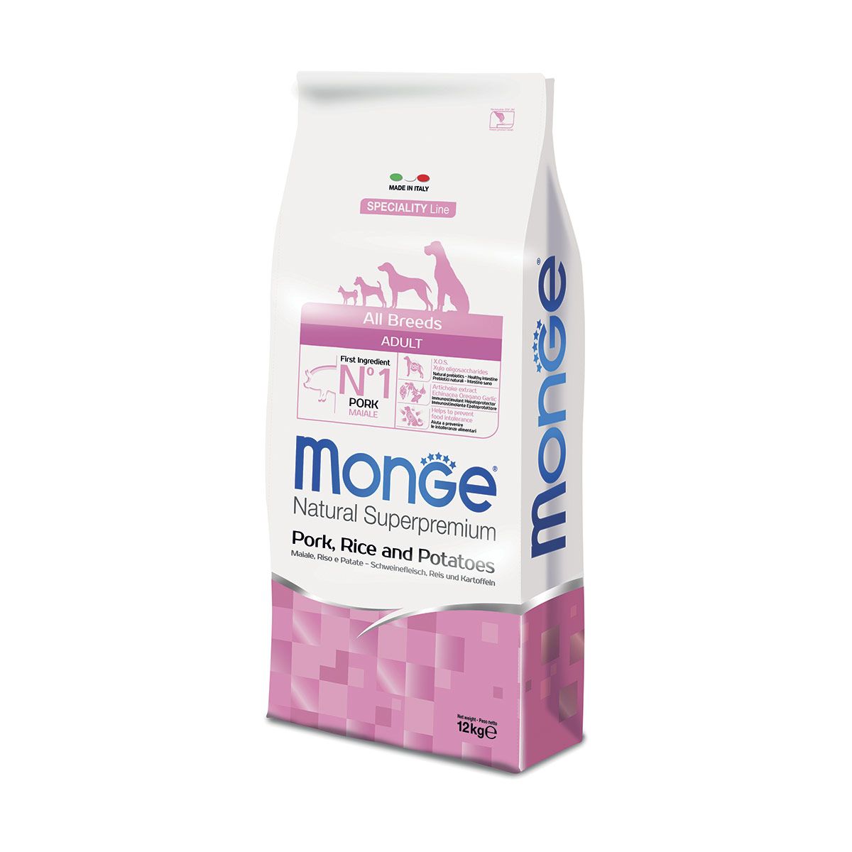 Monge natural super premium - All Breeds Adult Monoprotein Maiale con riso e patate 12kg