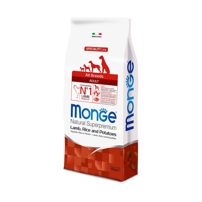 Monge natural super premium - All Breeds Adult Monoprotein Agnello con riso e patate 12kg