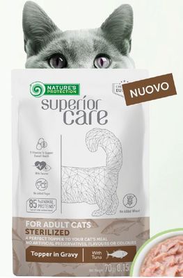 Superior care umido funzionale gatto tonno e salmone sterilizzato tonno 70gr