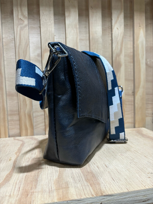 Side Bag With Flap Closure (Navy Blue)