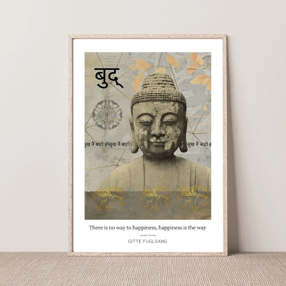 Kunstplakat -  Happy Buddha