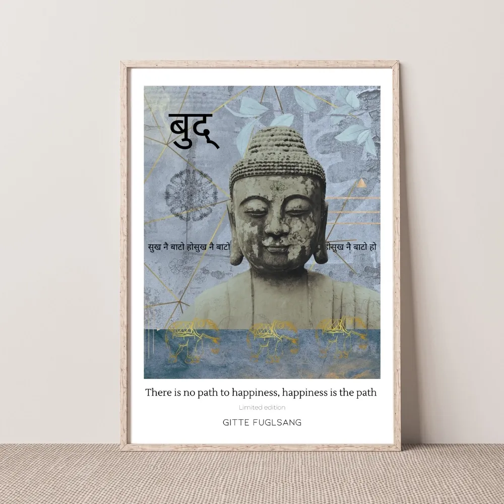 Kunstplakat -  Happy Buddha