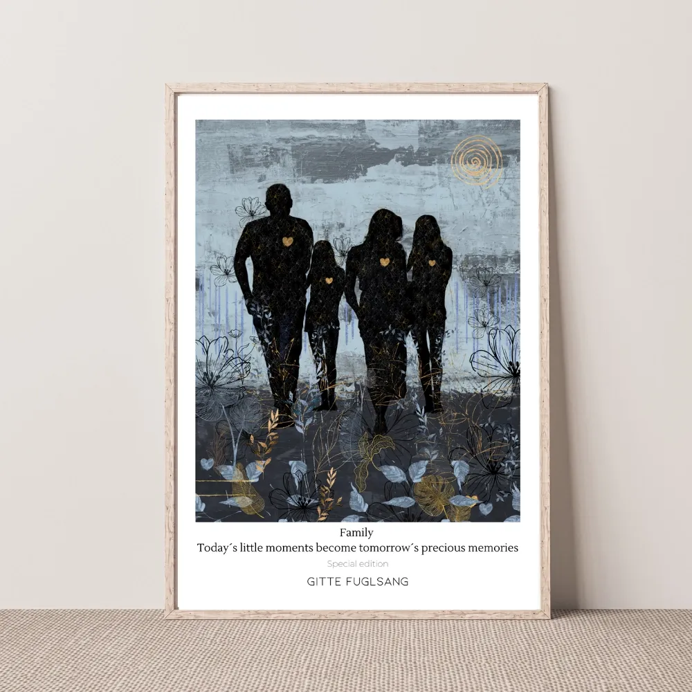 Kunstplakat -  Mor/far med 2 piger