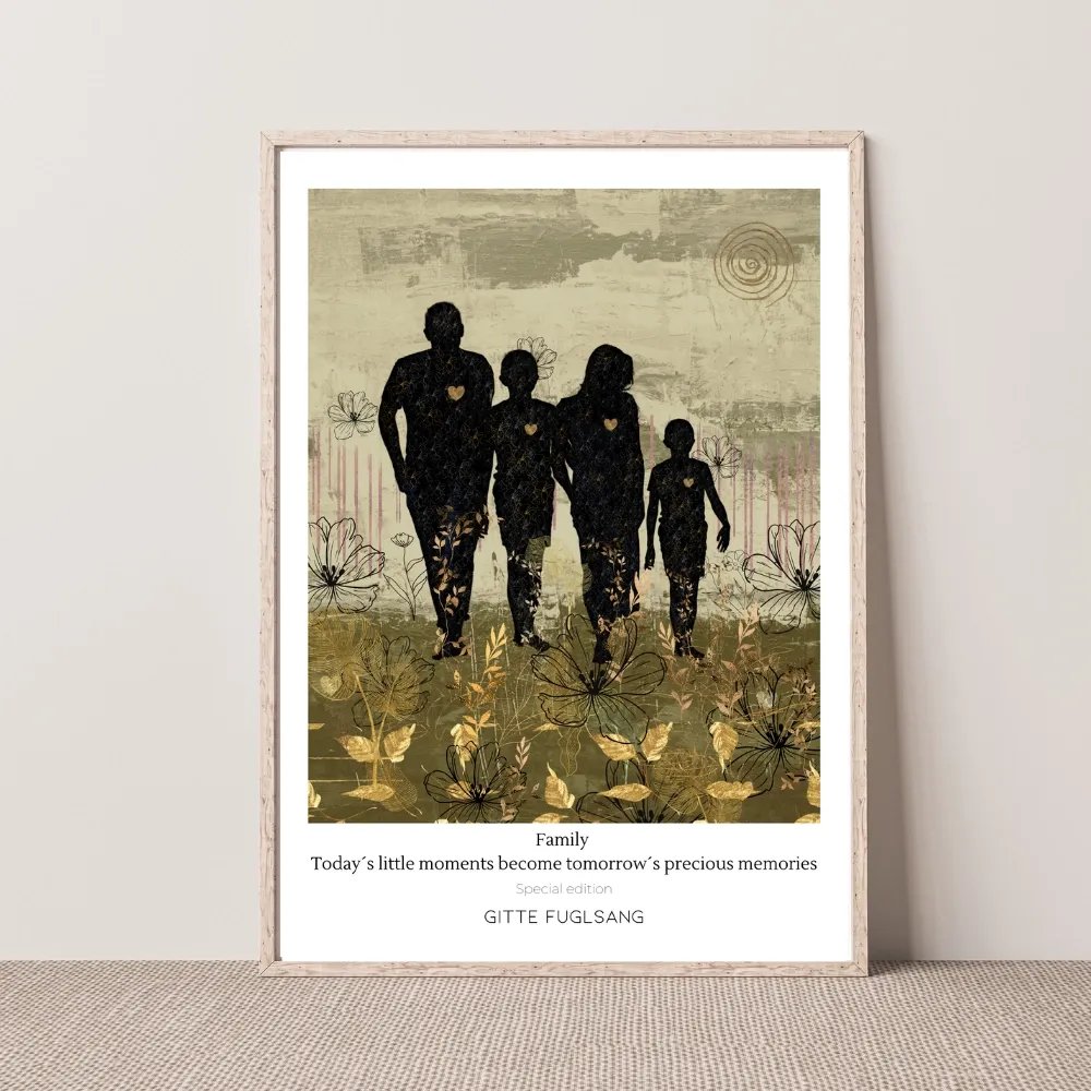 Kunstplakat -  Mor/far med 2 drenge