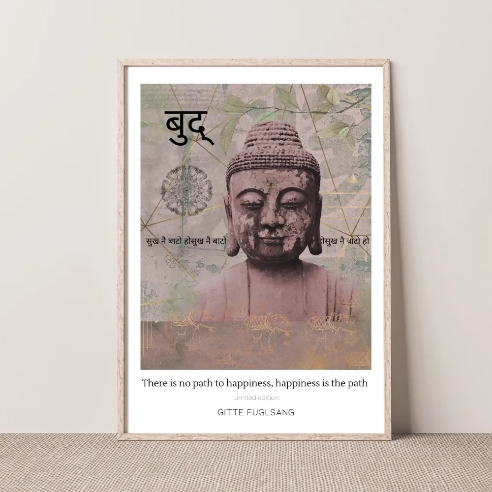 Kunstplakat -  Happy Buddha