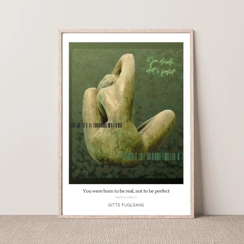 Kunstplakat - You were born to be real, not to be perfect