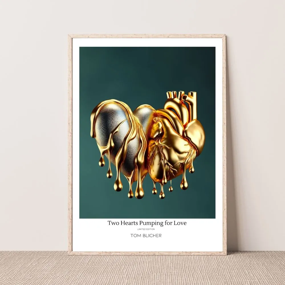 Kunstplakat - Two Hearts pumping for Love