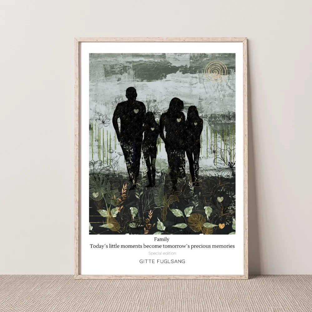 Kunstplakat -  Mor/far med 2 piger