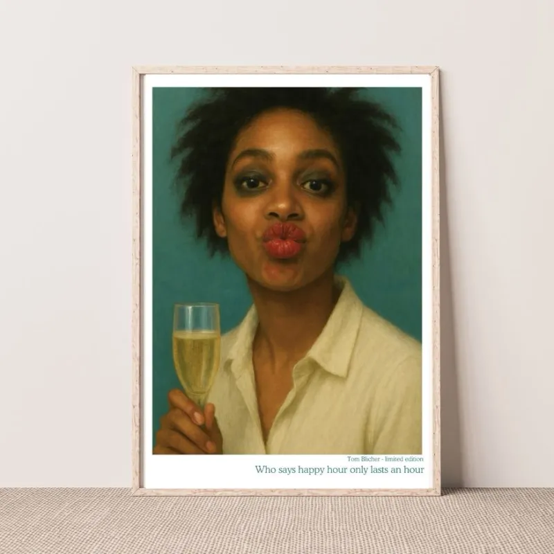 Kunstplakat - Who says happy hour only lasts an hour