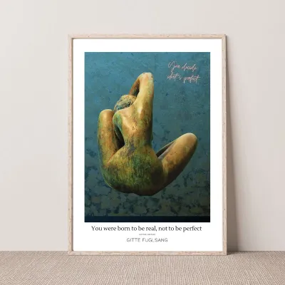 Kunstplakat - You were born to be real, not to be perfect
