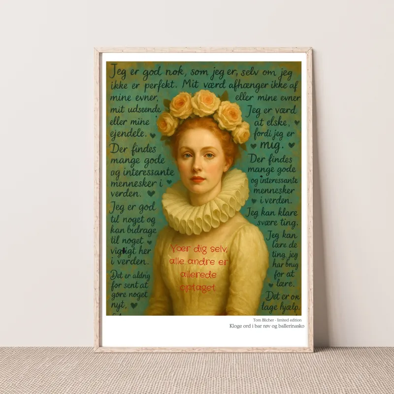 Kunstplakat - Kloge ord i bar røv og ballerina sko