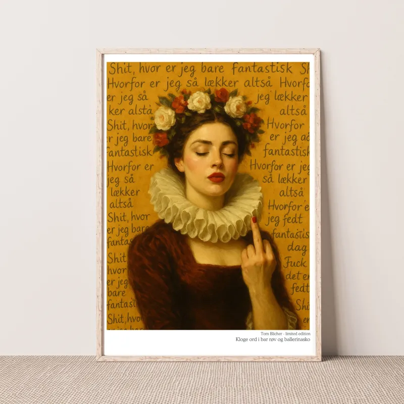 Kunstplakat - Kloge ord i bar røv og ballerina sko