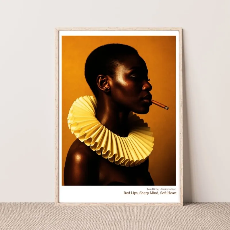 Kunstplakat - Red Lips, Sharp Mind, Soft Heart