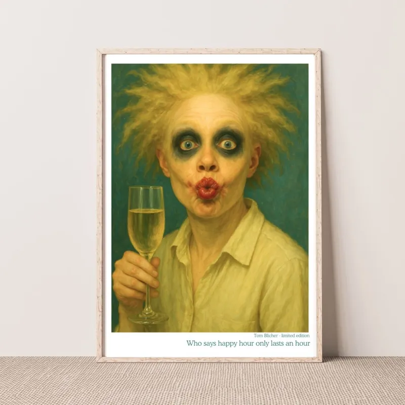 Kunstplakat - Who says happy hour only lasts an hour