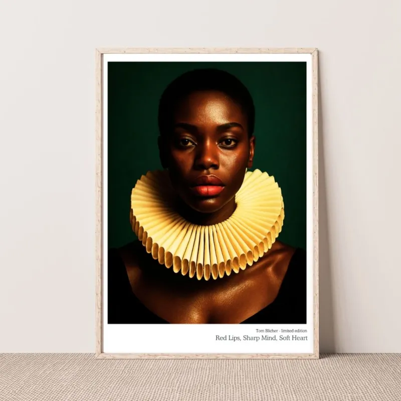 Kunstplakat - Red Lips, Sharp Mind, Soft Heart