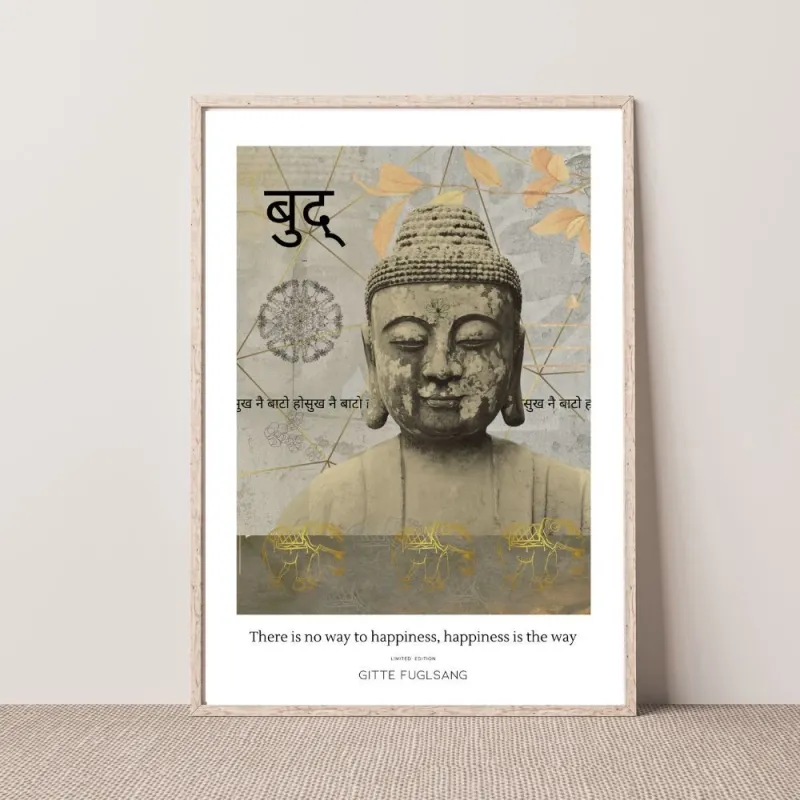 Kunstplakat -  Happy Buddha