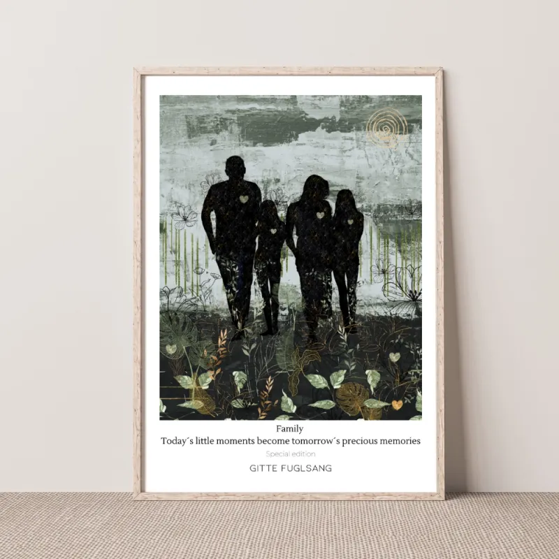 Kunstplakat -  Mor/far med 2 piger