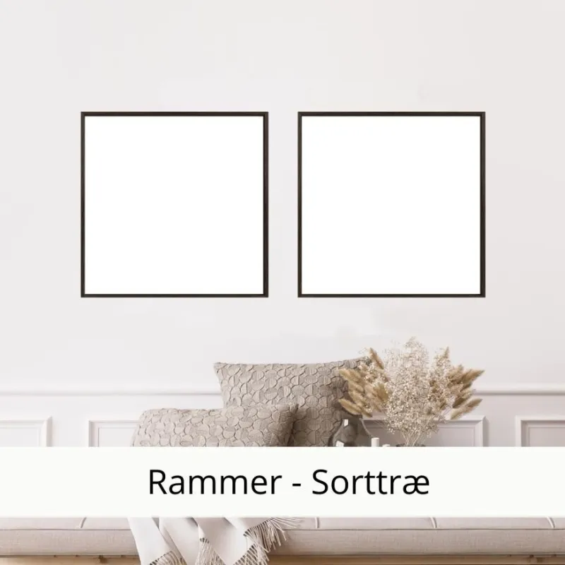 Ramme sort træ 60 x 60 cm