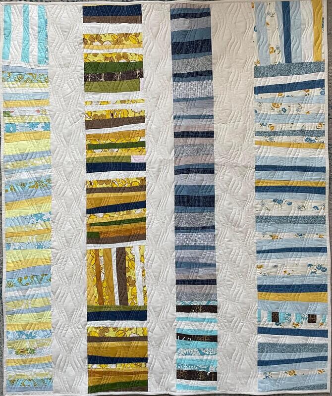 Modern, retro inspired  Improv  Baby/Kid quilt