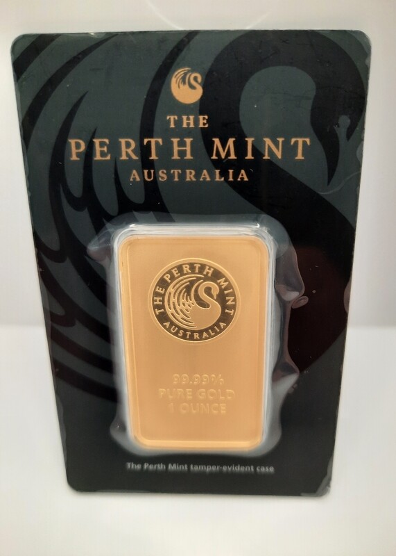 1oz Fine Gold Minted Bar Perth Mint