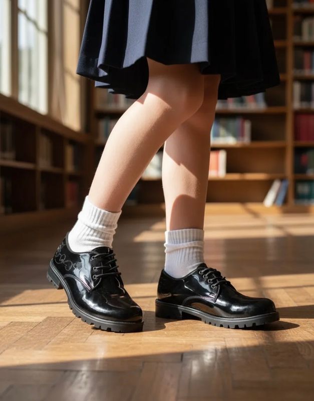ZAPATO ESCOLAR CHAROL CON AGUJETA DE NIÑA
