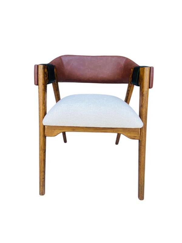 SILLA MALI DE PINO, VINIL Y CUERDAS.