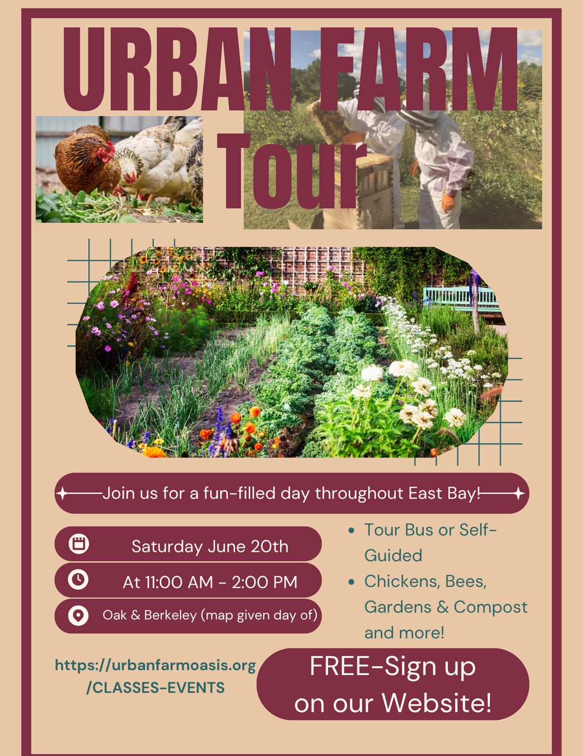 Urban Farm Tour, JUNE 20th 11-2PM